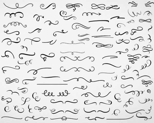 Swashes Svg Bundle, Swooshes And Swirls Svg, Calligraphy Lines And