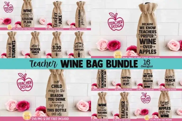 Teacher Wine Bag Svg Bundle