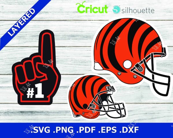 The Cincinatti Bengals Helmet Svg, Cincinatti Bengals Glove Svg