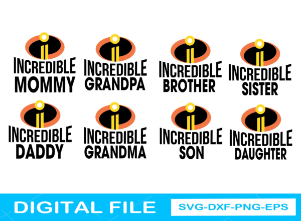 The Incredible Family Svg, Birthday Boy Girl Svg, Family Mom Dad And