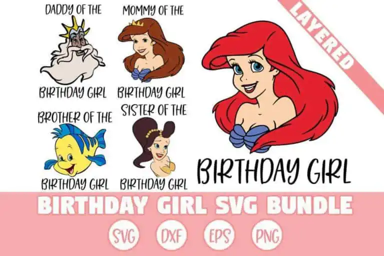 The Little Mermaid Birthday Svg Bundle