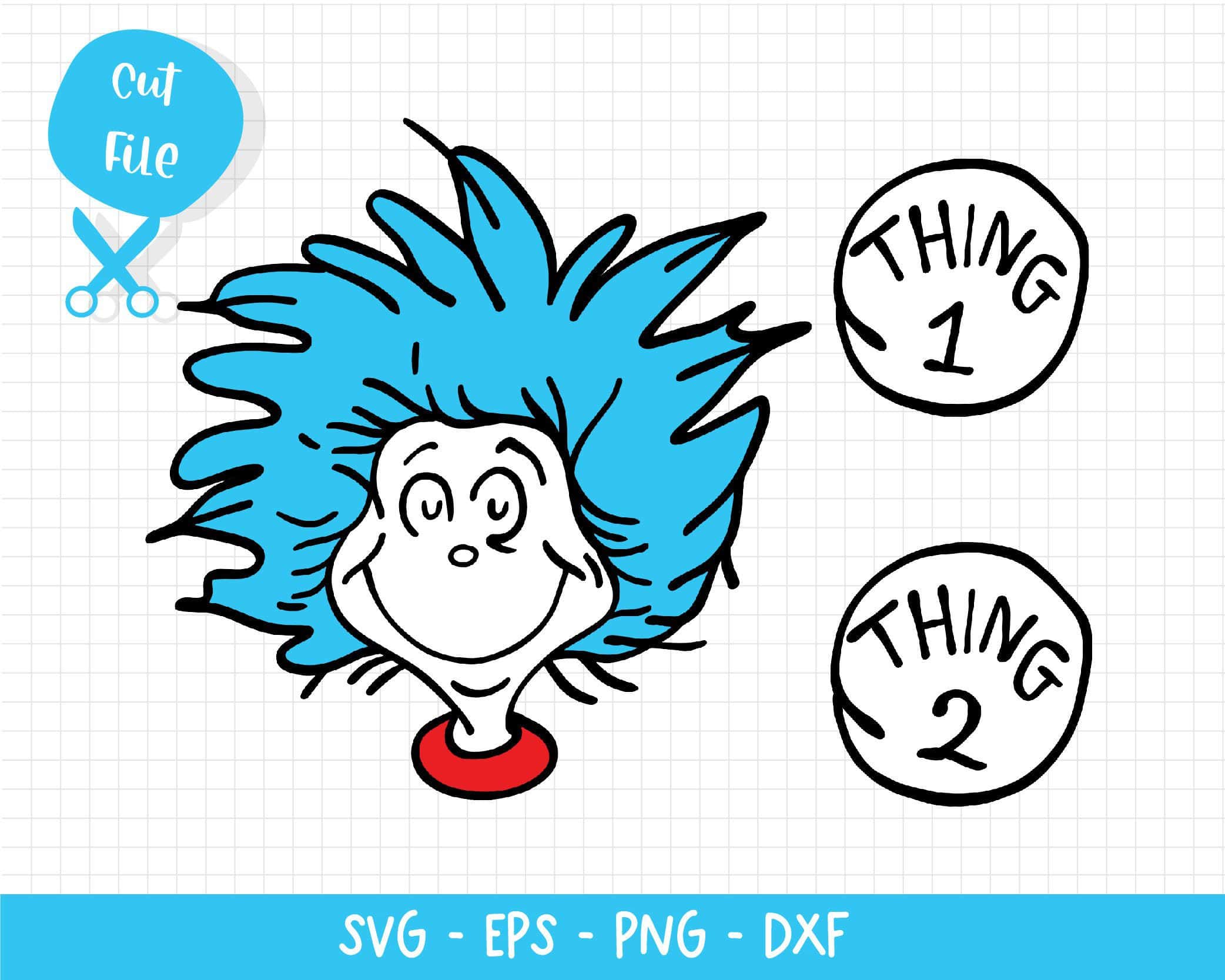 Thing 1 Thing 2 Svg, Dr Seuss Svg, Teacher Svg, Dr Seuss Hat Svg ...