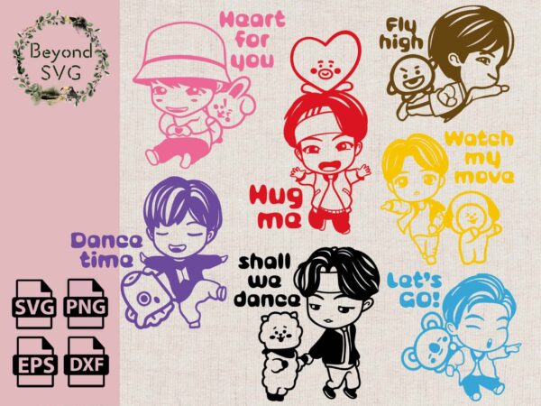 Tinytan + Bt21 Bundle Svg Bts Svg Bundle Svg Files For Cricut And