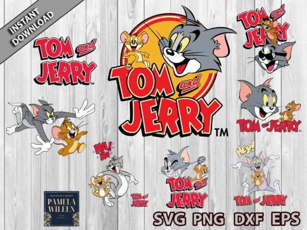 Tom And Jerry Bundle Svg, Tom Jerry Svg,Tom And Jerry Cartoon Svg,Tom