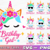 unicorn birthday girl bundle svg unicorn family svg unicorn t6xvw