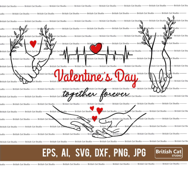 Valentines Day Svg, Valentines Svg, Couple Hands Cut Files, Love Svg