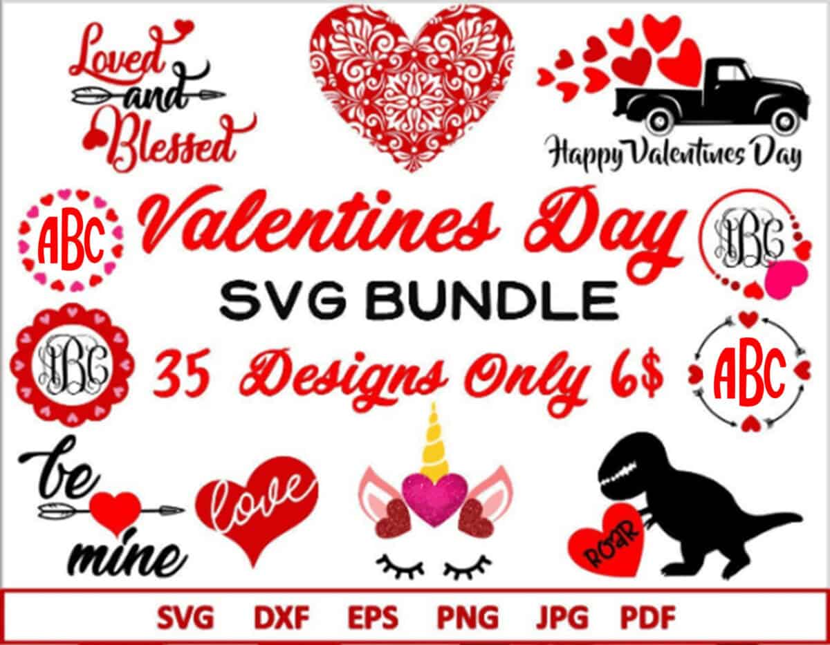 valentines svg bundle valentine monogram svg for cricut silhouette etv29