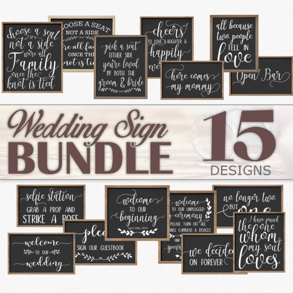 Wedding Svg Bundle., Wedding Sign Design Bundle., Pick A Seat Either