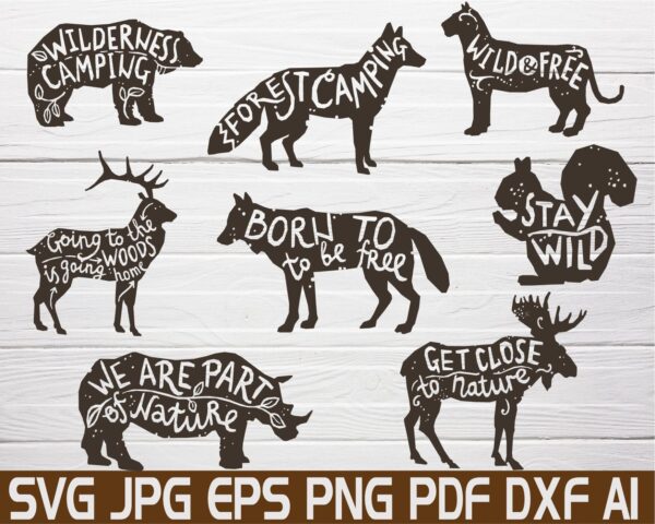 Wild Animals Svg Animal Svg Wolf Svg Bear Svg Squirrel Svg Elk Svg