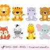 Wild Animals Svg Clipart Baby Boy And Girl Forest Woodland Jungle D8hmp 100x100