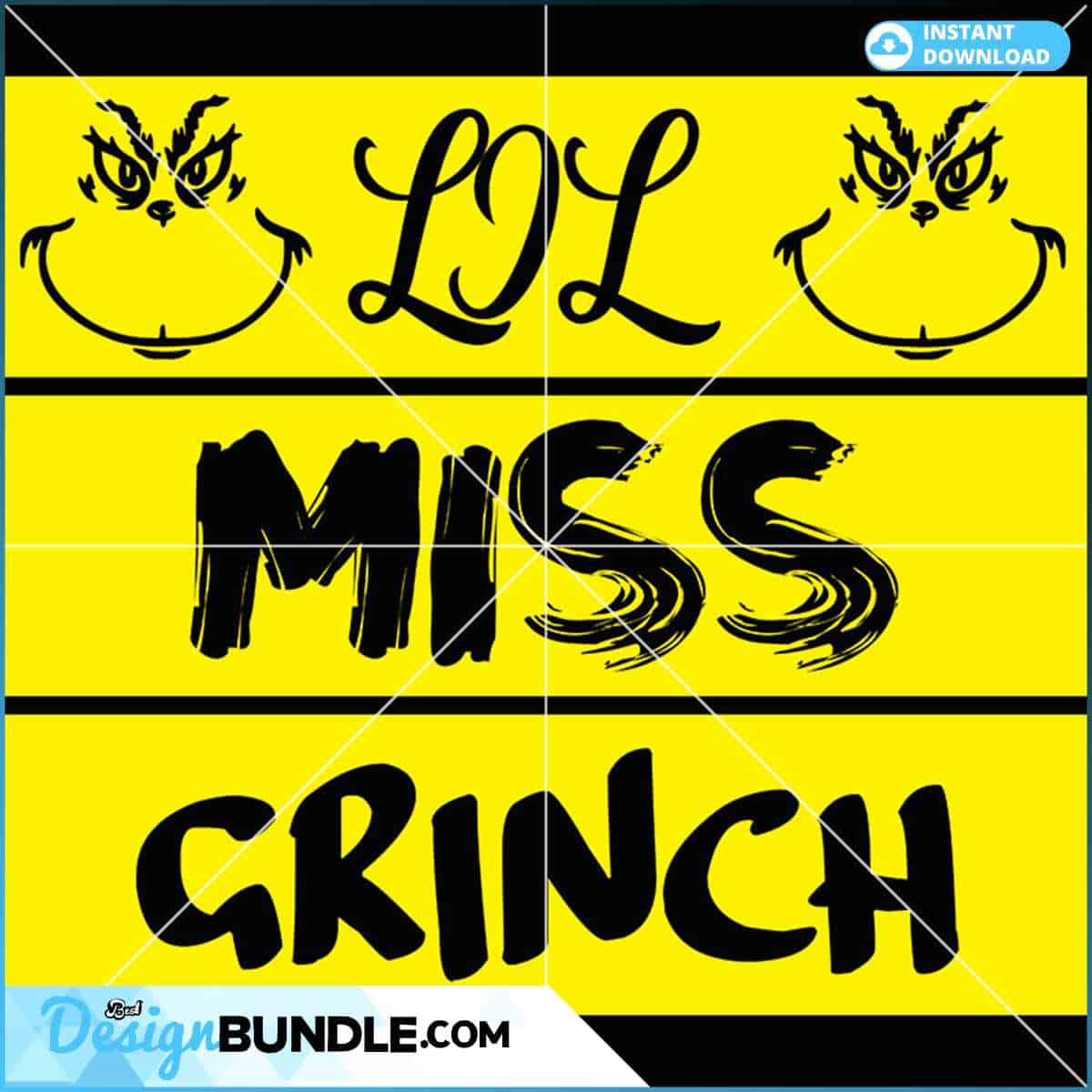 Lil Miss Grinch Svg, Christmas Svg, Miss Grinch Svg, Grinch Face Svg