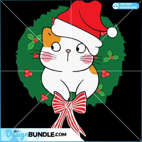 christmas-cute-cat-in-laurel-wreath-svg-christmas-svg-christmas-cat-svg