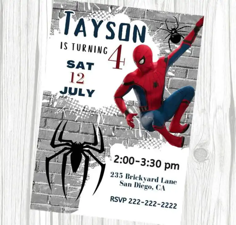 Spiderman Superhero Invitation Template
