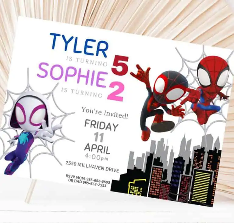 Spidey and his Amazing Friends Birthday Invitation