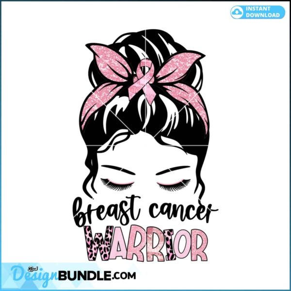 messy-bun-breast-cancer-sublimation-png
