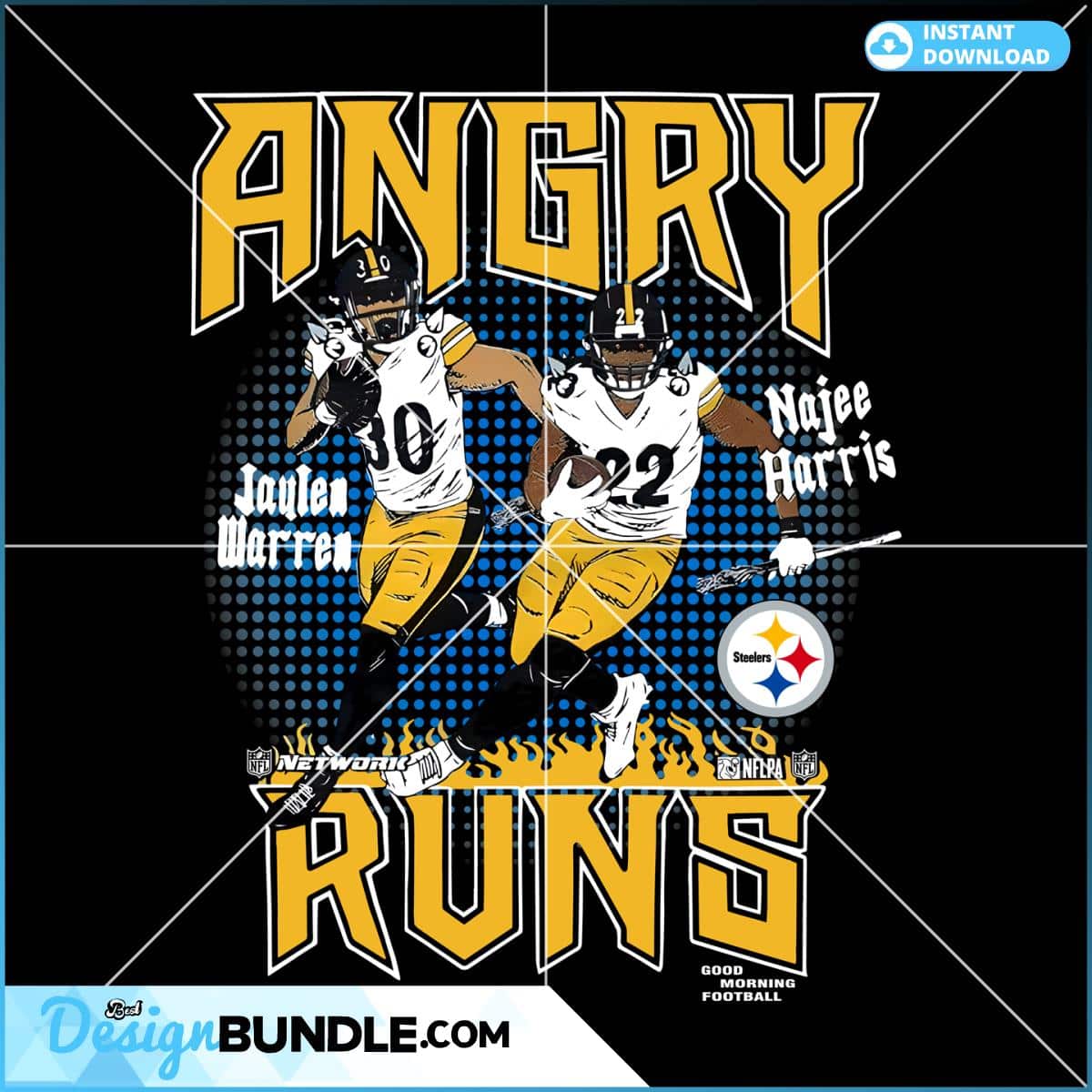 Angry Runs Steelers Jaylen Warren And Najee Harris PNG » BestDesignBundle