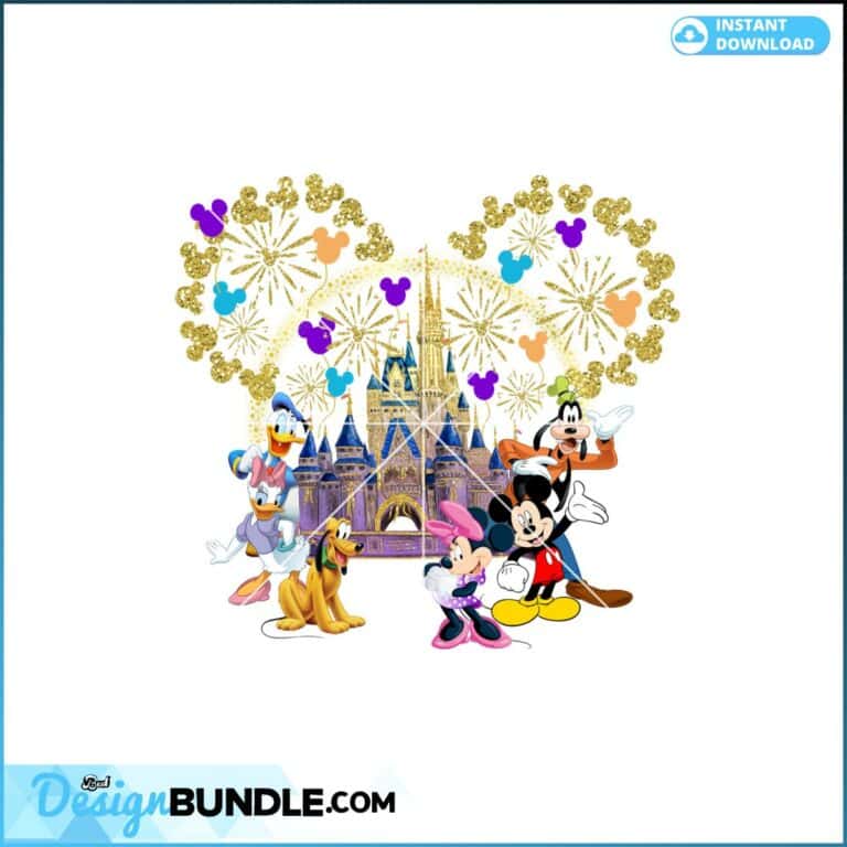 Cinderella Castle Gold Glitter Mickey Mouse & Gang Family Vacation ...