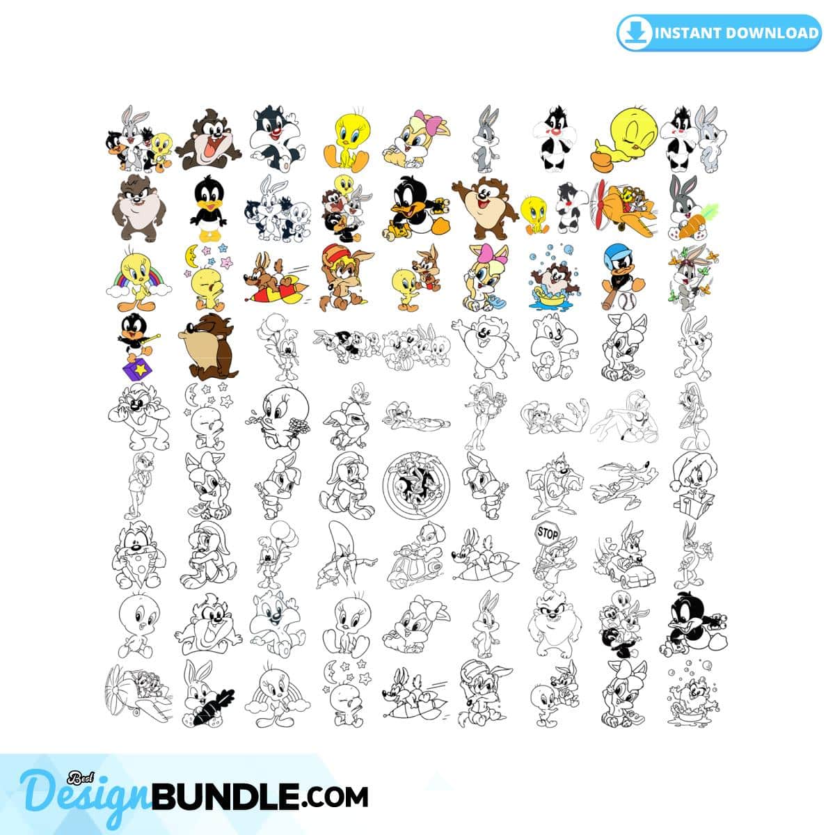 Looney Tunes SVG Bundle, Looney Tunes Clipart Instant Download