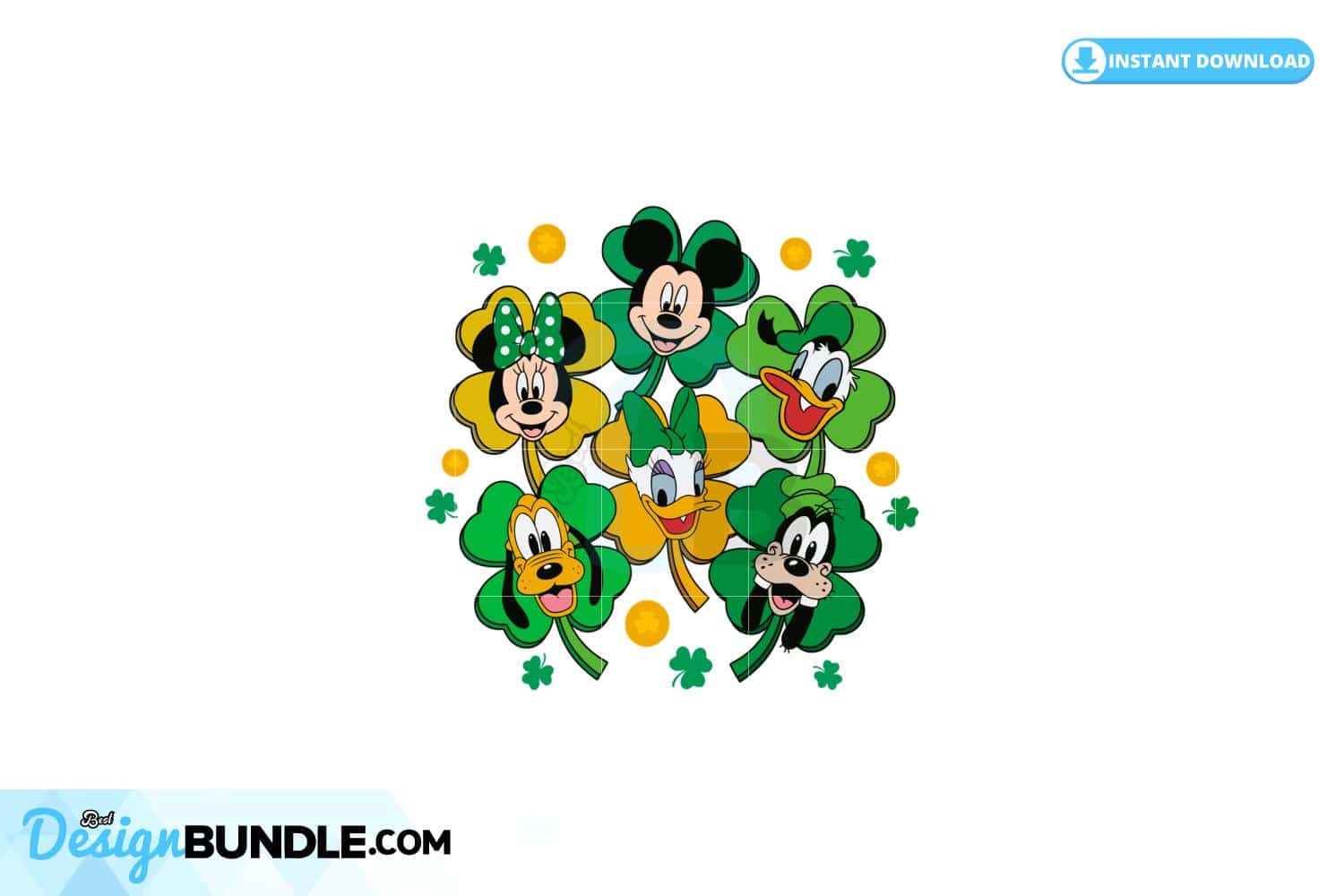 Minnie Shamrock St Patricks Day Svg Instant Download Bestdesignbundle