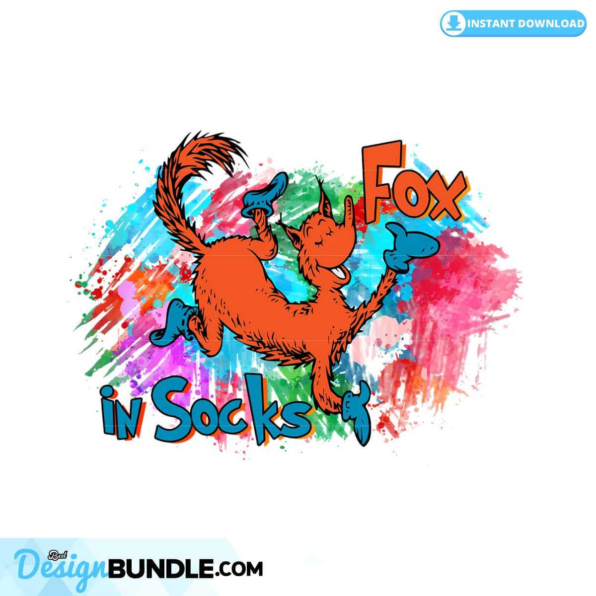 Fox In Socks Dr Seuss Day PNG Instant Download » BestDesignBundle