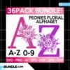 Peony Floral Alphabet and Numbers SVG peony-floral-alphabet-and-numbers-svg