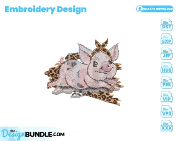 pig-with-bandana-embroidery-design