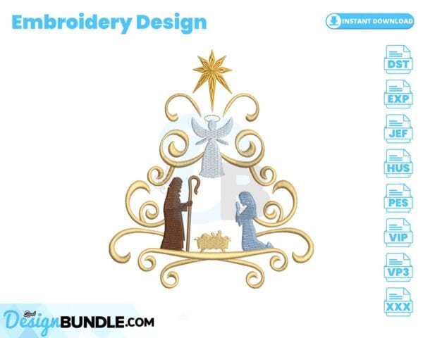 nativity-christmas-tree-digital-machine-embroidery-design