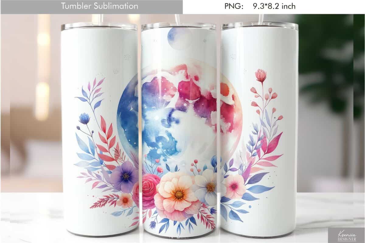 watercolor-wild-flowers-tumbler-design