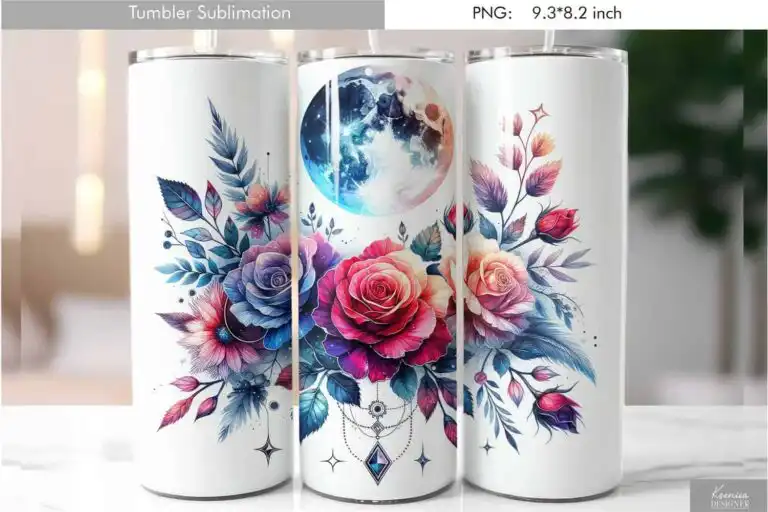 watercolor-wild-flowers-tumbler-design