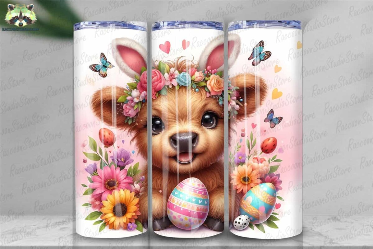 easter-highland-cow-tumbler-20oz-png-instant-download