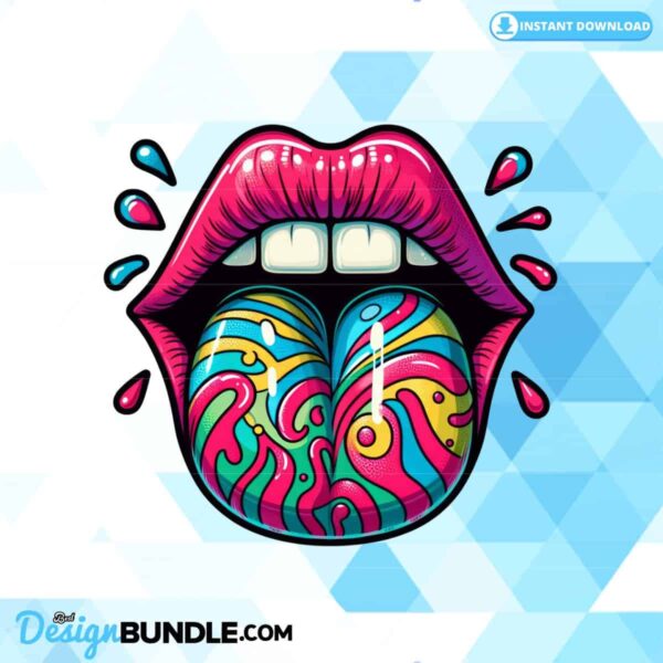 hippie-mouth-sublimation-clipart-png