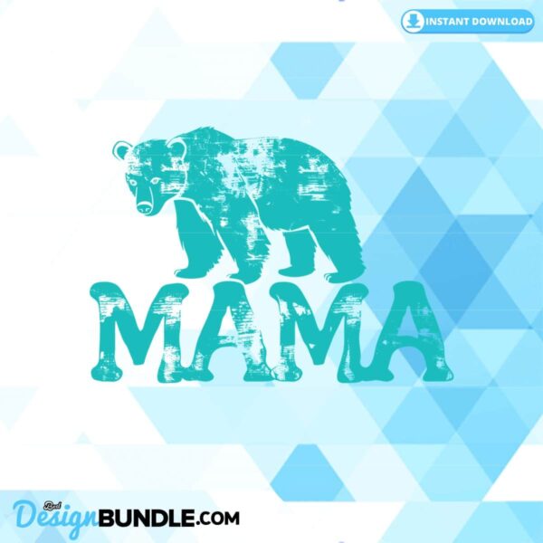 mama-turquoise-bear-sublimation-clipart
