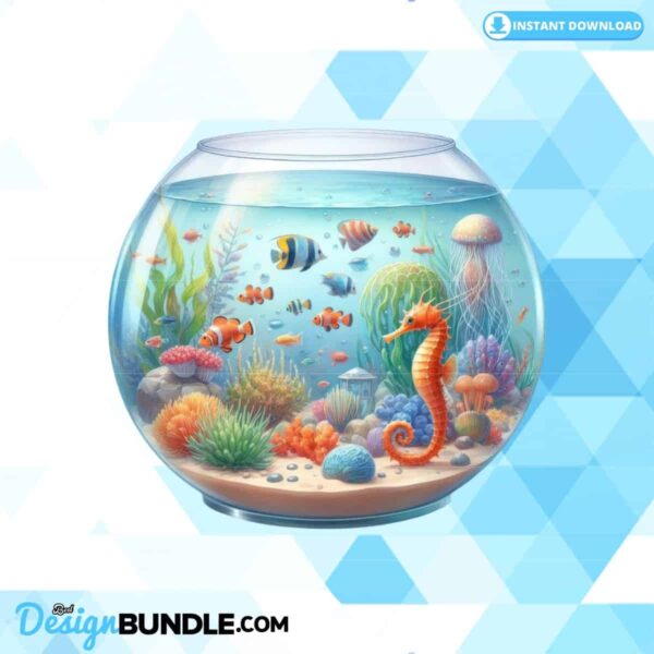 aquarium-watercolor-decor-clipart-png