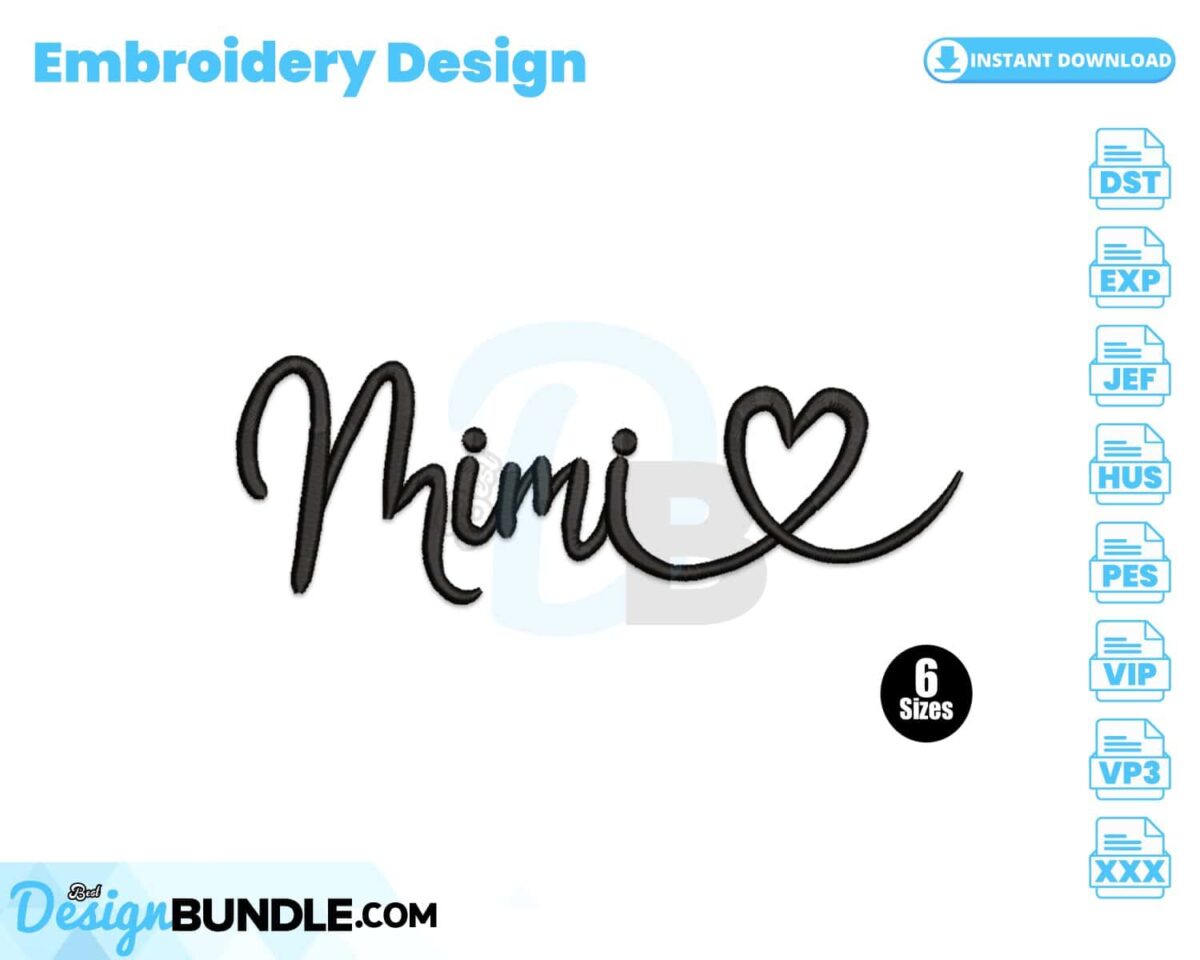 Mimi Embroidery Design Instant Download » BestDesignBundle