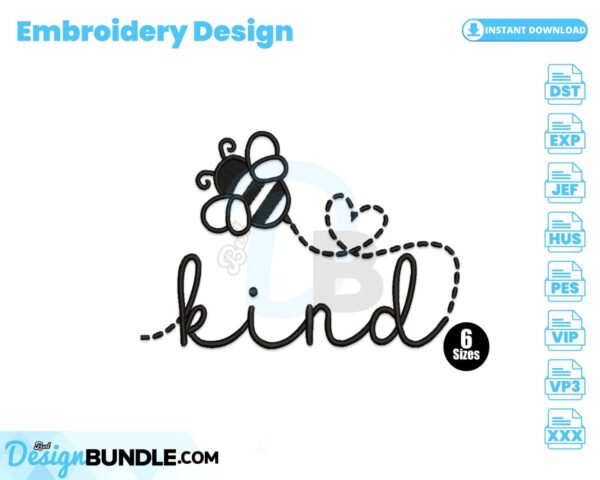 bee-kind-embroidery-design
