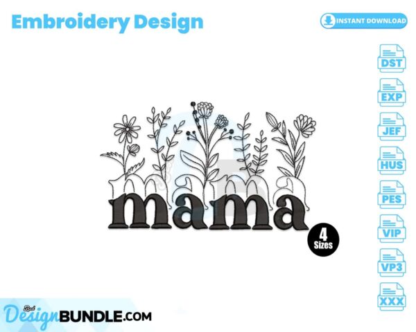 mama-flower-embroidery-design