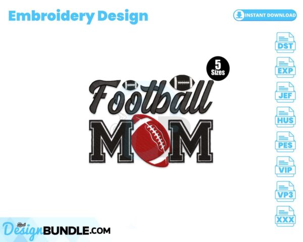 football-mom-embroidery-design