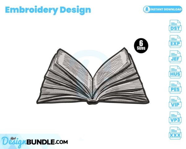 book-embroidery-design