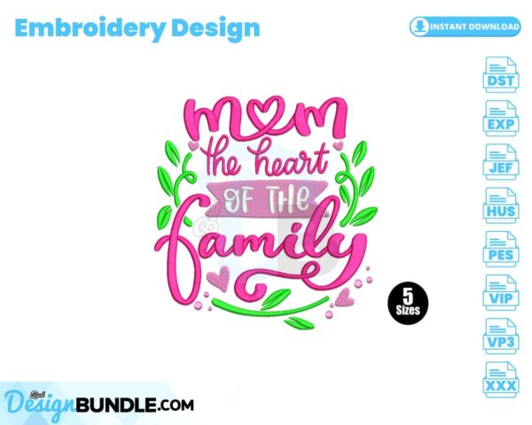 mom-the-heart-of-the-family-embroidery-design