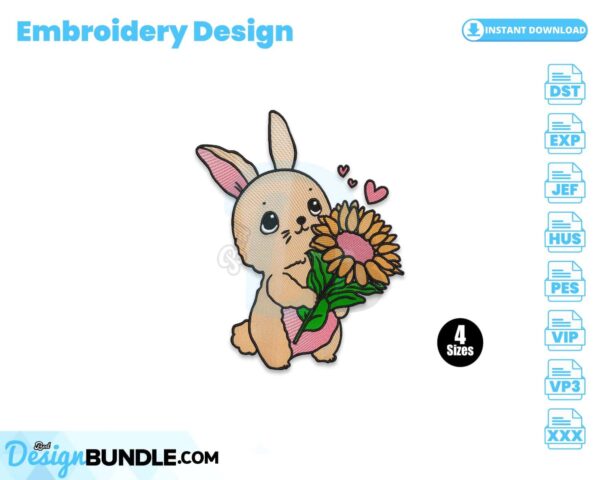 rabbit-with-sunflower-embroidery-design