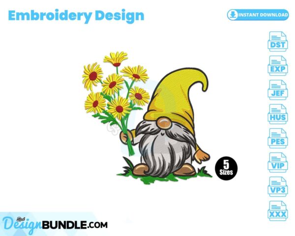 sunflower-gnome-embroidery-design