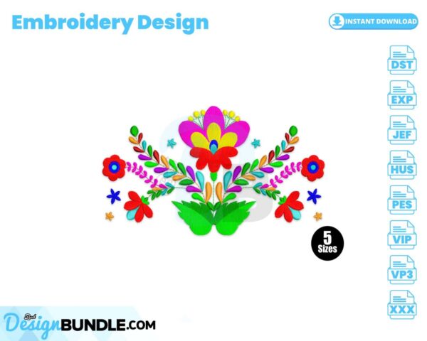 mexican-flowers-embroidery-design