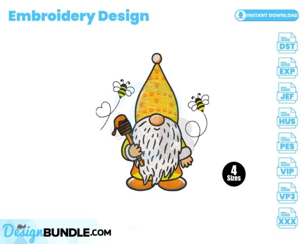 honey-gnome-embroidery-design