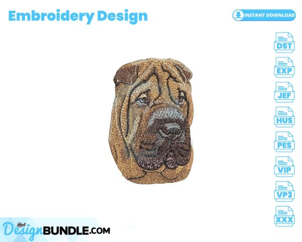 chinese-sharpei-embroidery-design