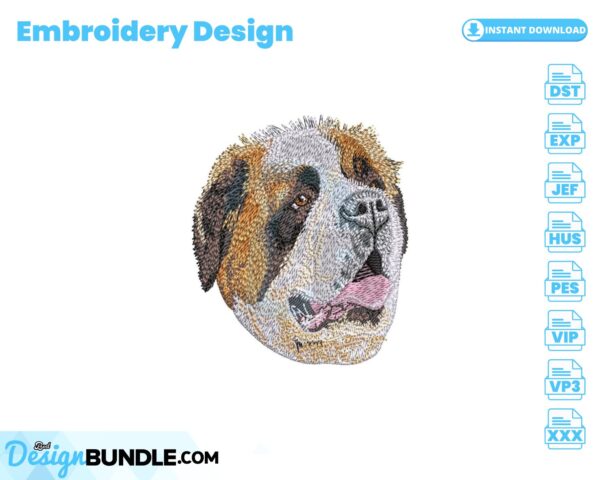 st-bernard-embroidery-design