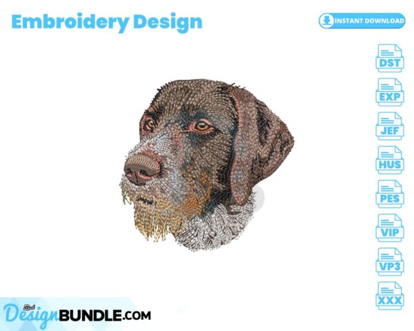 german-wirehaired-pointer-embroidery-design