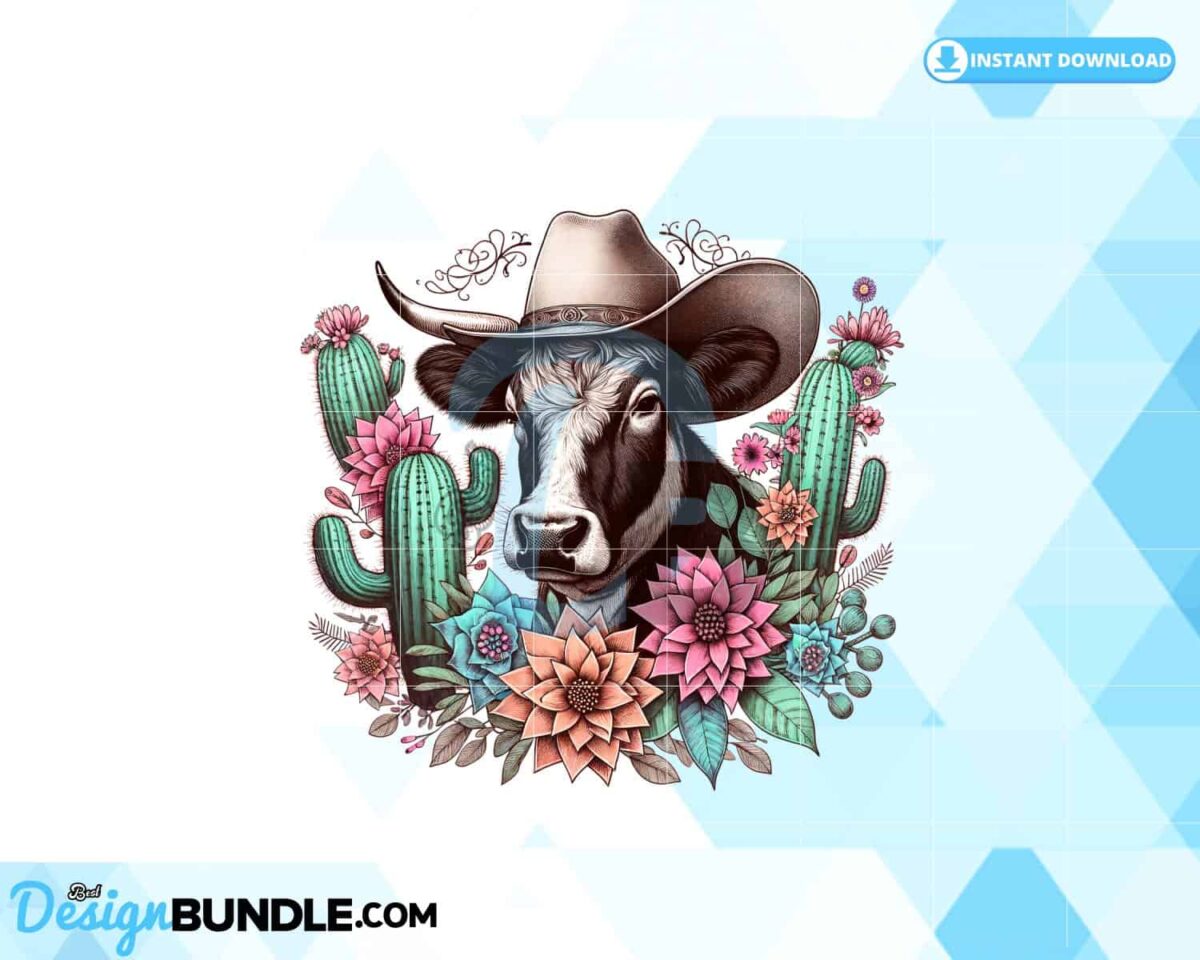 western-cow-watercolor-png-clipart