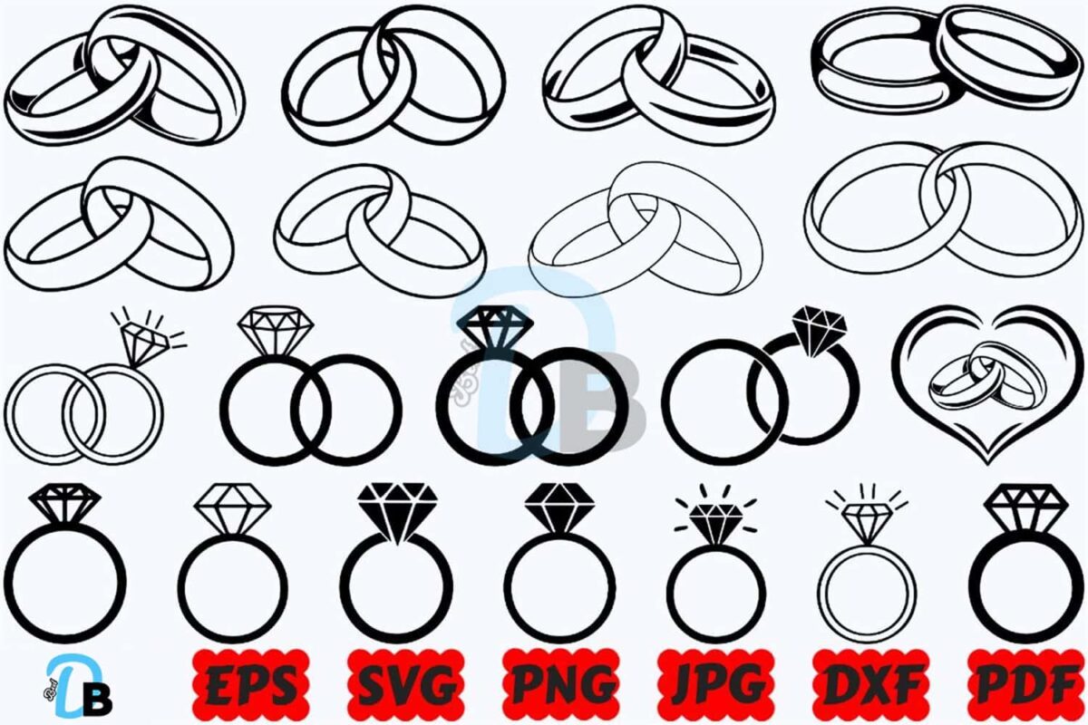 Wedding Ring SVG | Engagement Ring SVG Instant Download » BestDesignBundle