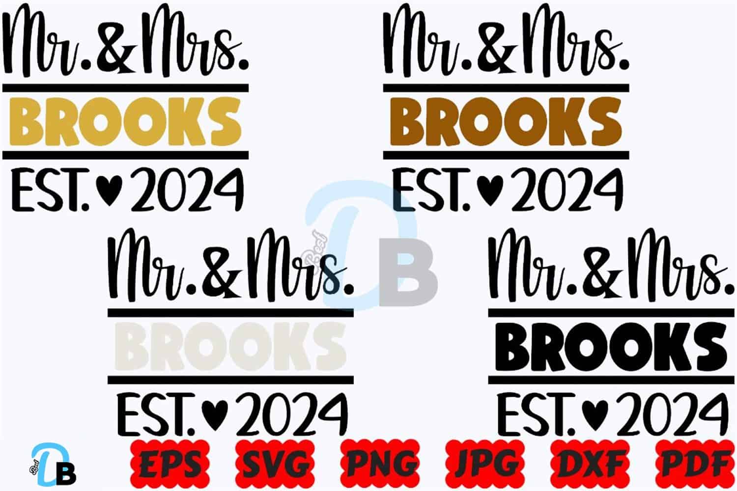 Mr And Mrs Brooks Svg 