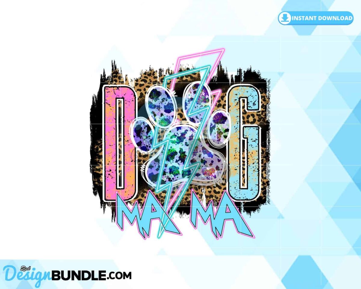 dog-mama-leopard-lightning-bolt-neon-png